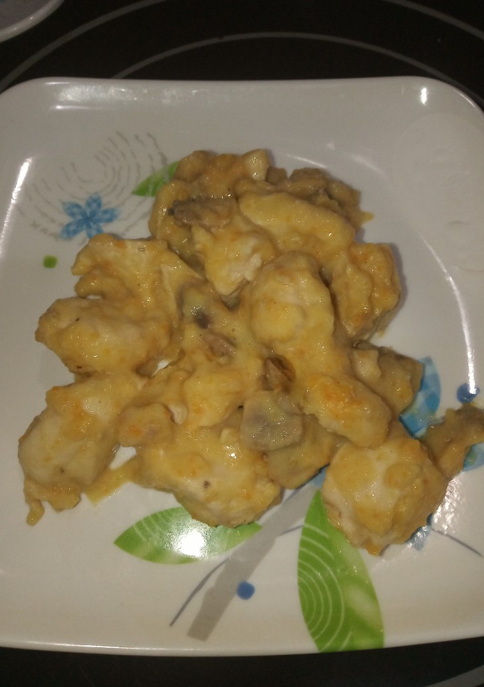 Una foto de Pollo en salsa de zanahoria y piña light