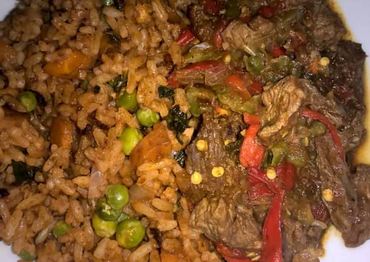 Simple Way to Cook Yummy Tomato fried rice with shredded beef