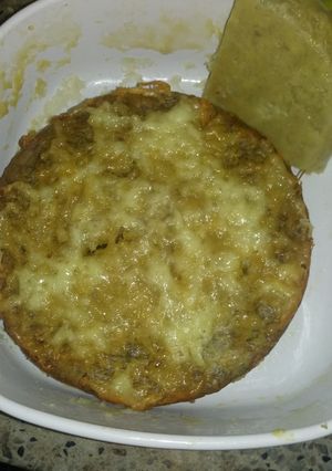 Una foto de Torta de banano y queso sin horno