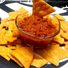 A picture of Roasted Mexican Tomato Onion Salsa.