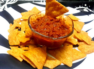 A picture of Roasted Mexican Tomato Onion Salsa.