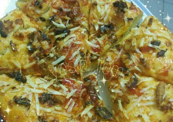 Pizza tuna sarden (sederhana simple) bisa di oven/teflon