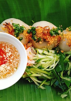 Hình của món Bánh ít trần nhân thịt.