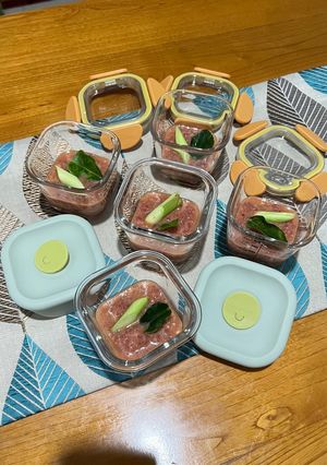 Foto resep Nasi Tim Gadon Daging Sapi (Mpasi 8m+)