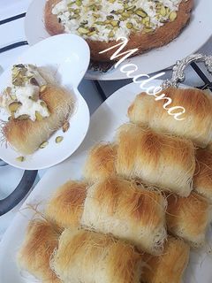 صورة لوصفة اصابع وكيكه الكنافه بالقشطه