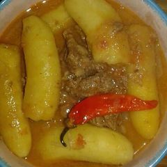 A picture of Matoke and beef stew# author marathon #.