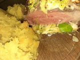 Colita de cuadril rellena con puré de batatas