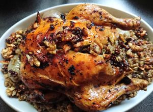 صورة لوصفة دجاج 🍗 محشي بالفريكة ☺😋