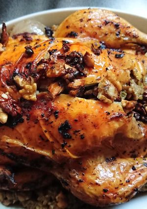 صورة لوصفة دجاج 🍗 محشي بالفريكة ☺😋