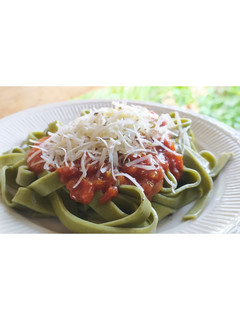 Foto resep Spinach Fettuccine with homemade bolognese sauce