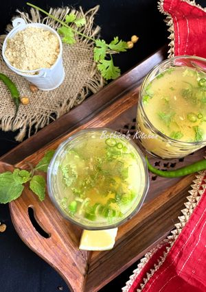 A picture of Sattu Ka Sharbat (Healthy Drink made of Roasted Black Chickpea flour - Bihari Cuisine).
