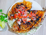Ikan bakar bumbu merah sambal dabu dabu iris