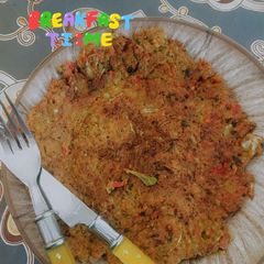 Oats & veg omellete A picture of Oats & veg omellete.