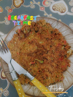 A picture of Oats & veg omellete.