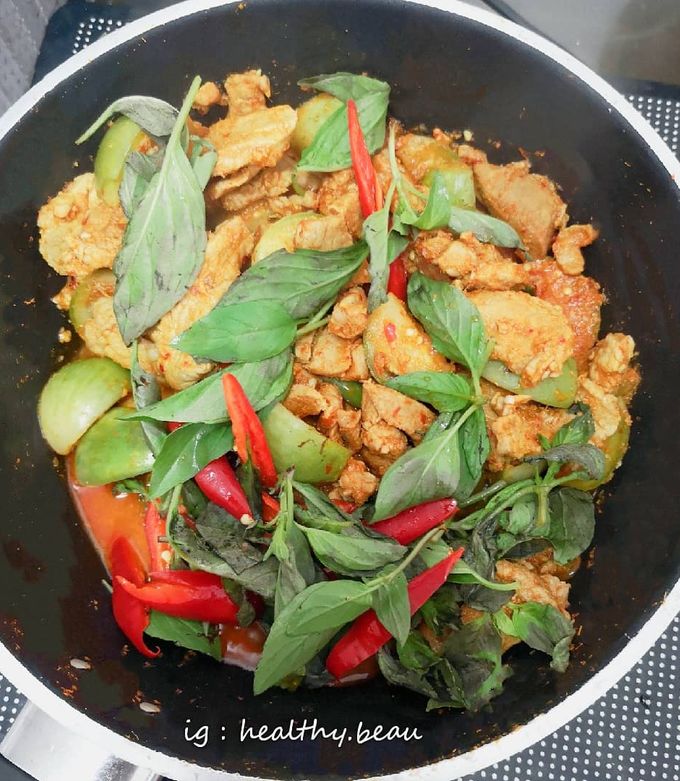 รูปของ (คลีน)ผัดพริกแกงหมูใส่มะเขือ