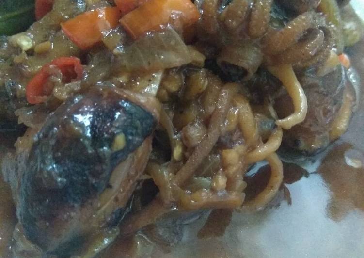 Proses mengolah Sotong Pedas Manis (temannya Cumi seafood) yang sempurna