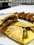Omelette con prosciutto, mozzarella e fagiolini