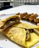 Omelette con prosciutto, mozzarella e fagiolini