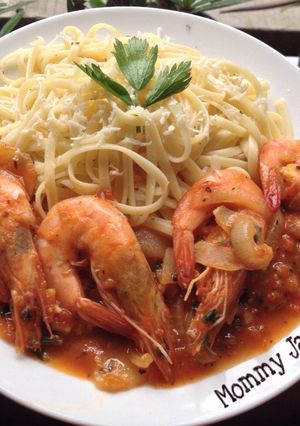 Foto resep Fettuchini with Shrimps 