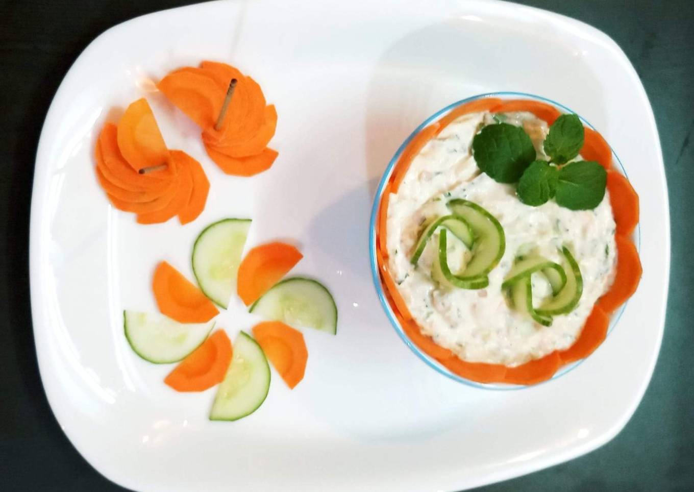 Carrot Cucumber Curd Dip