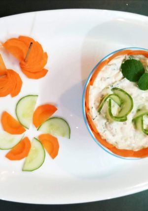 A picture of Carrot Cucumber Curd Dip.