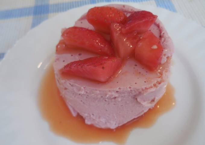 No-bake, No-crust Strawberry Cheese Cake Recipe