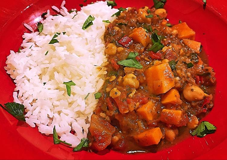 Everyday of Chickpea and sweet potato curry