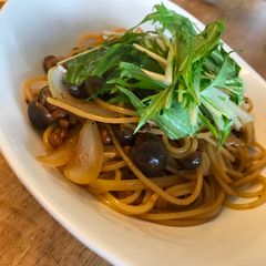 A picture of Natto Spaghetti.