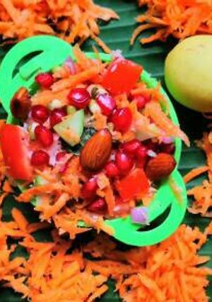 A picture of Sprouted moong dal mix salad.