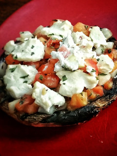 A picture of Portabello Mushroom Cap Personal Pizza.