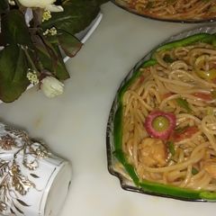 A picture of Masala chicken chowmin.
