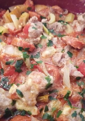 Une photo de Sauté de veau au chorizo au micro-ondes ou au four