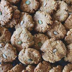 A picture of Eggless Peanut butter Muesli cookies (oat cookies).