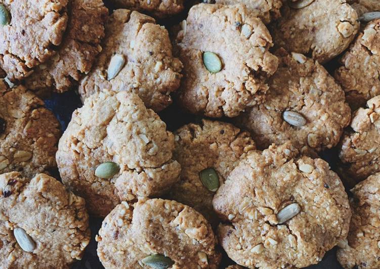 Eggless Peanut butter Muesli cookies (oat cookies)