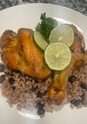 A picture of Fry chicken in air fryer.