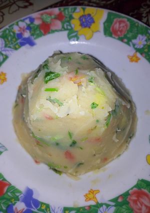 A picture of Smashed green potatoes.