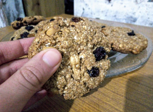 Una foto de Galletitas de avena, miel, frutos secos y pasas de uva