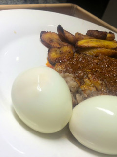 A picture of Beans and Bole sauce.