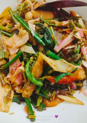 Foto resep Tumis pakis kecombrang/unji pedas