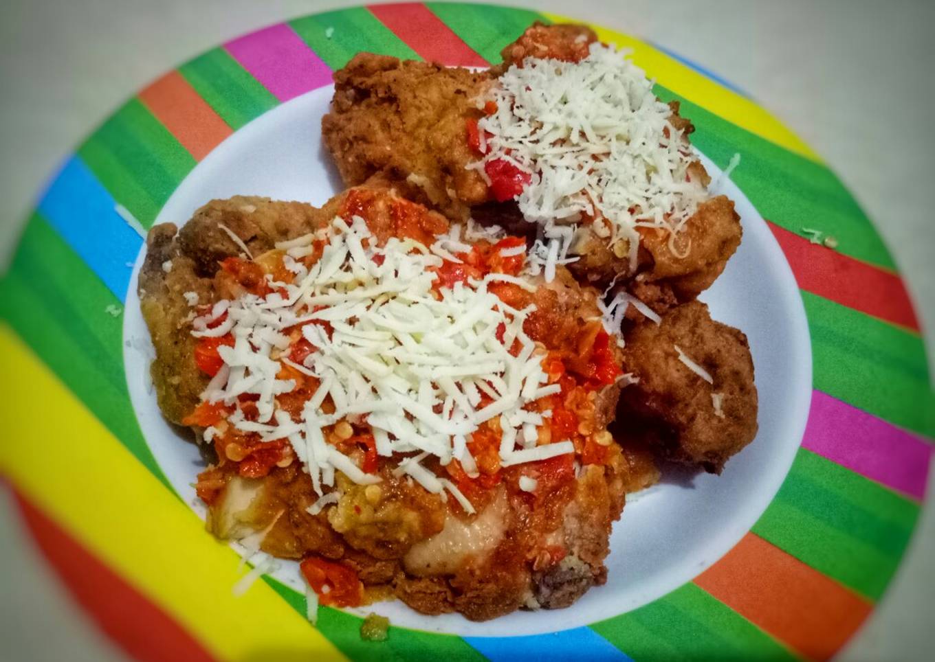 Ayam geprek keju ala bensu