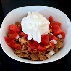 A picture of My Lovely Healthy Breakfast Cereal with Greek Yogurt 🥰.