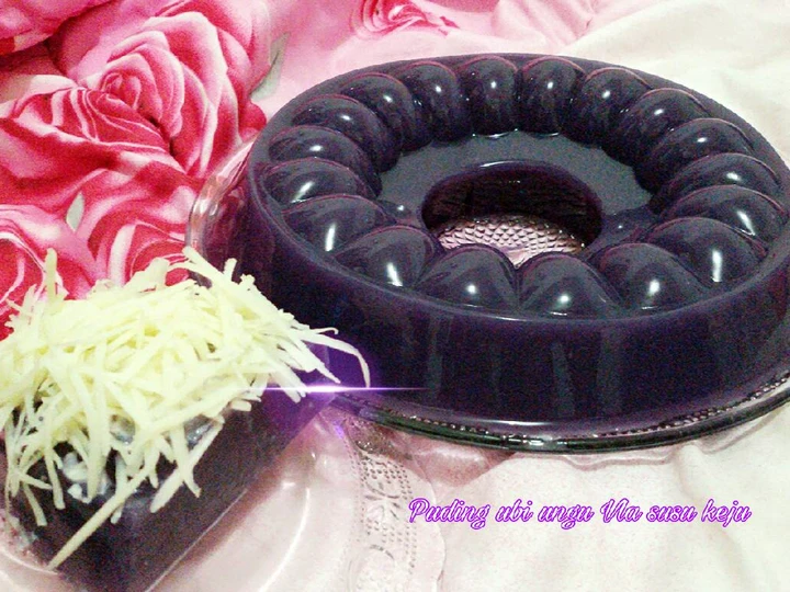 Cara Mudah Membikin Resep Puding ubi ungu vla susu keju yang Bikin Ngiler Anti Ribet, Menggugah Selera