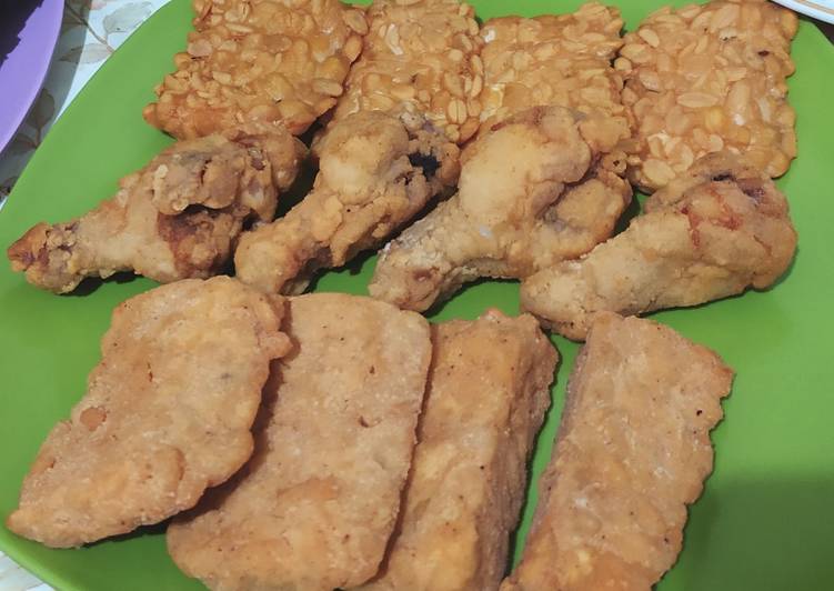 Langkah Mudah untuk Menyiapkan Tempe-Ayam Goreng Lapis Tepung Crispy Anti Gagal