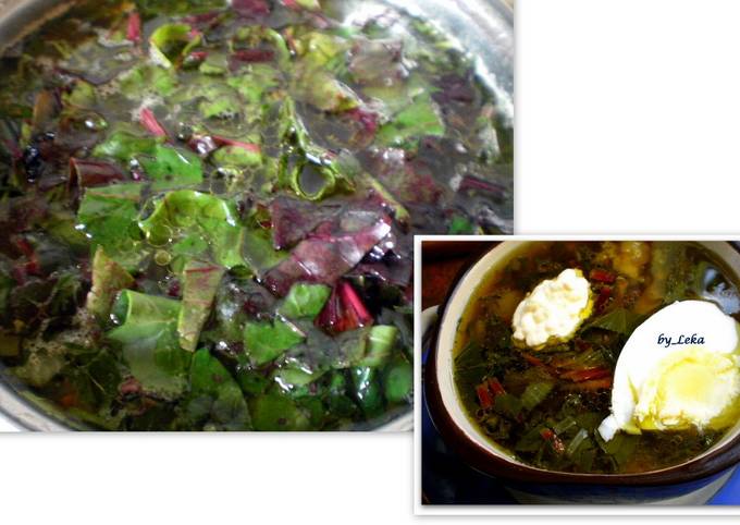Рецепт: Блюда из свекольных листьев | Второе блюдо из тушеных свекольный листьев