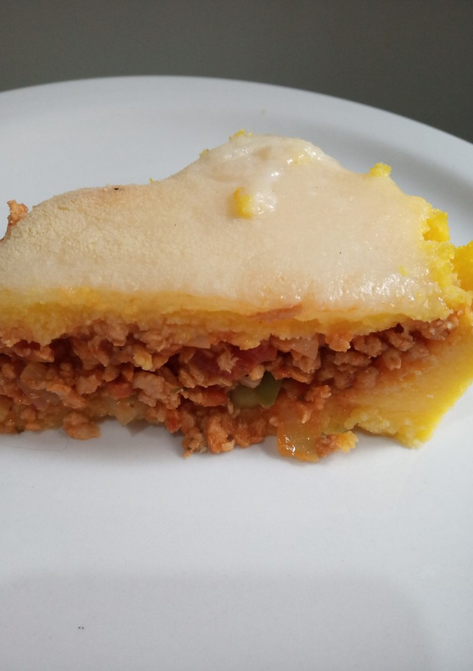 Una foto de Pastel de polenta y soja texturizada: vegana y sin gluten ! 🤩