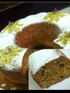 عکسی از دستور کیک خرمالوو گردو