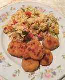 Revuelto de zapallito con nuggets