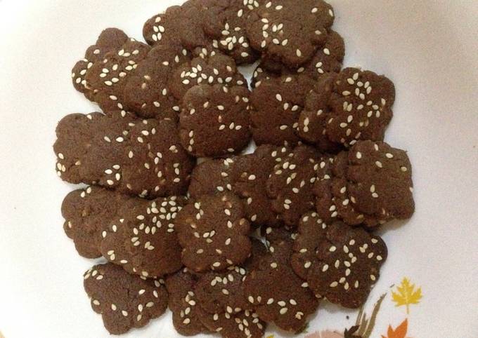 Cookies Coklat Wijen (Kue Coklat bumbu rempah-rempah/ Spekoek)