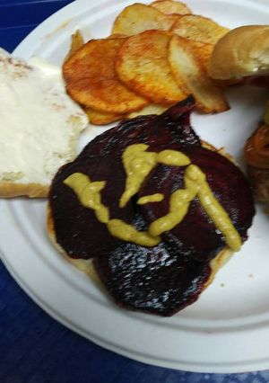 A picture of Fried Beet Sandwich.
