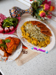 عکسی از دستور 🎀باقالی پلو با مرغ